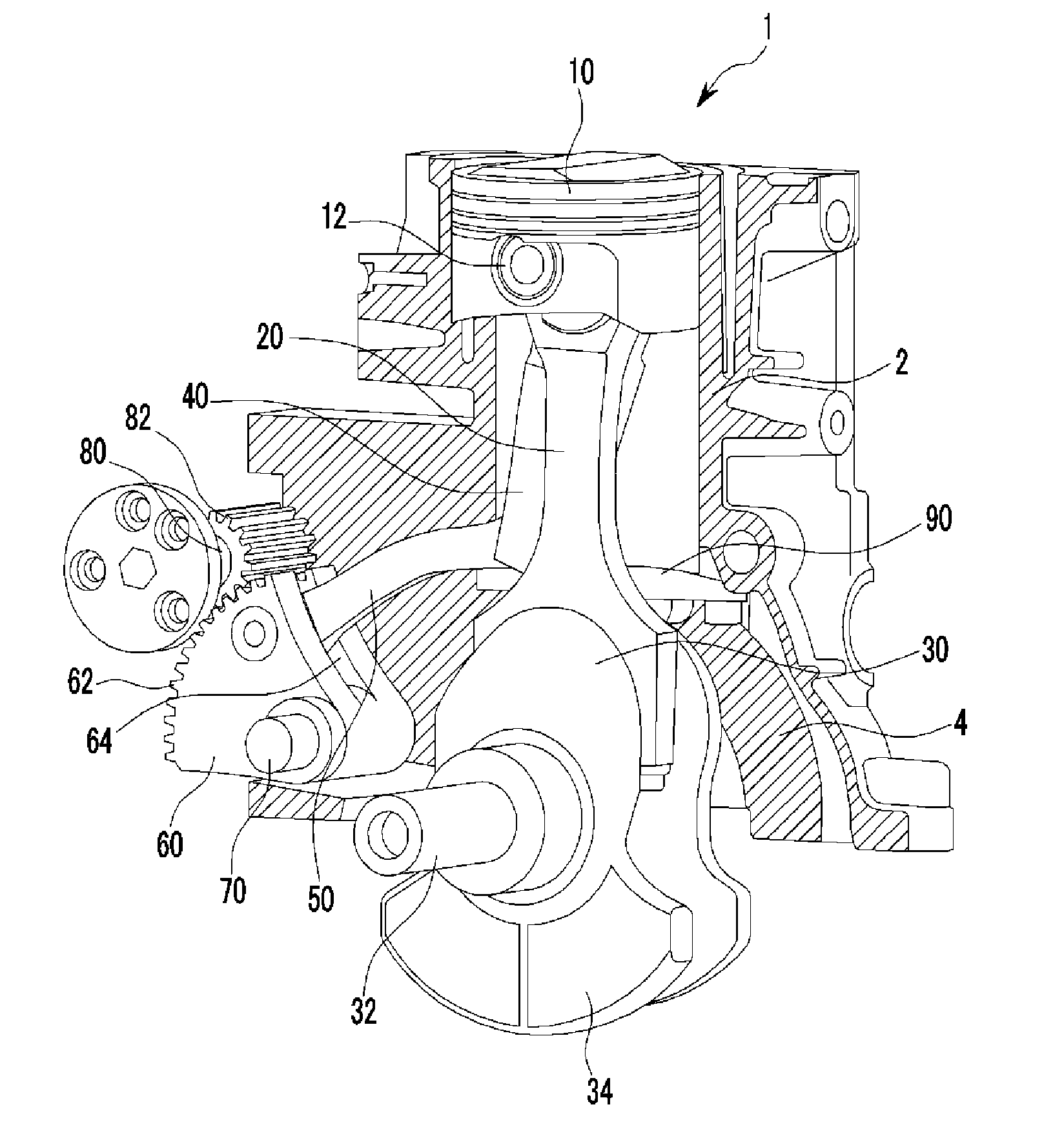 Variable compression ratio apparatus