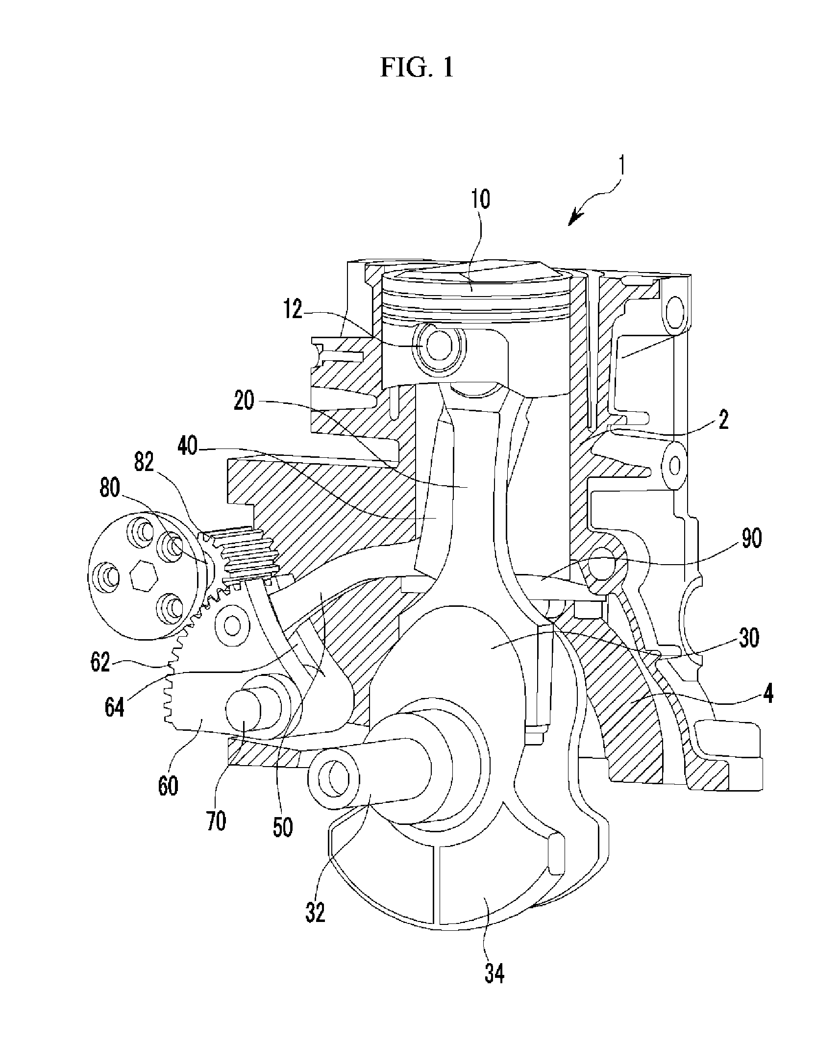 Variable compression ratio apparatus