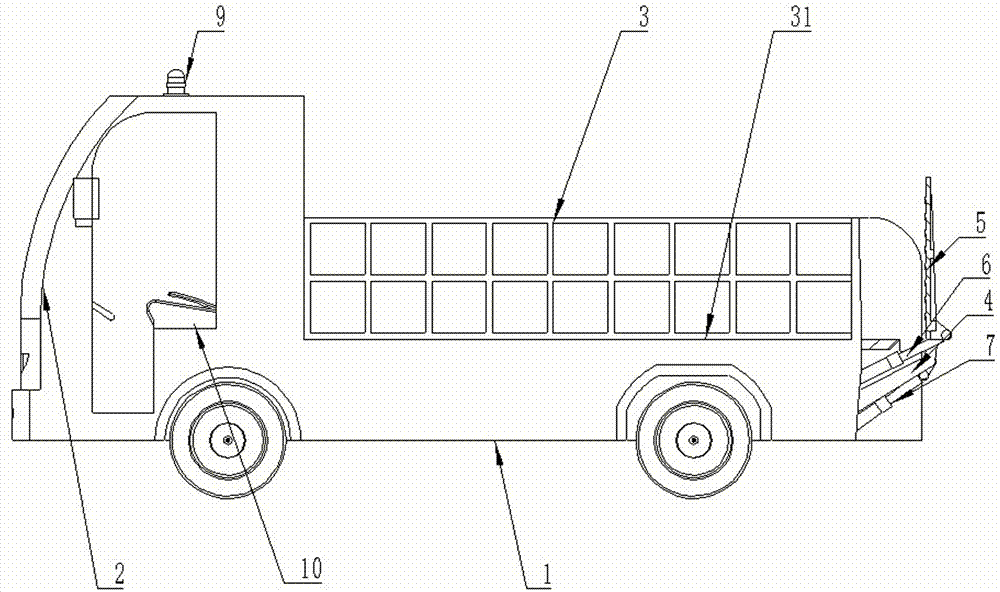 Electric can loading truck for garbage can transfer