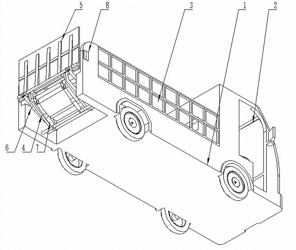 Electric can loading truck for garbage can transfer