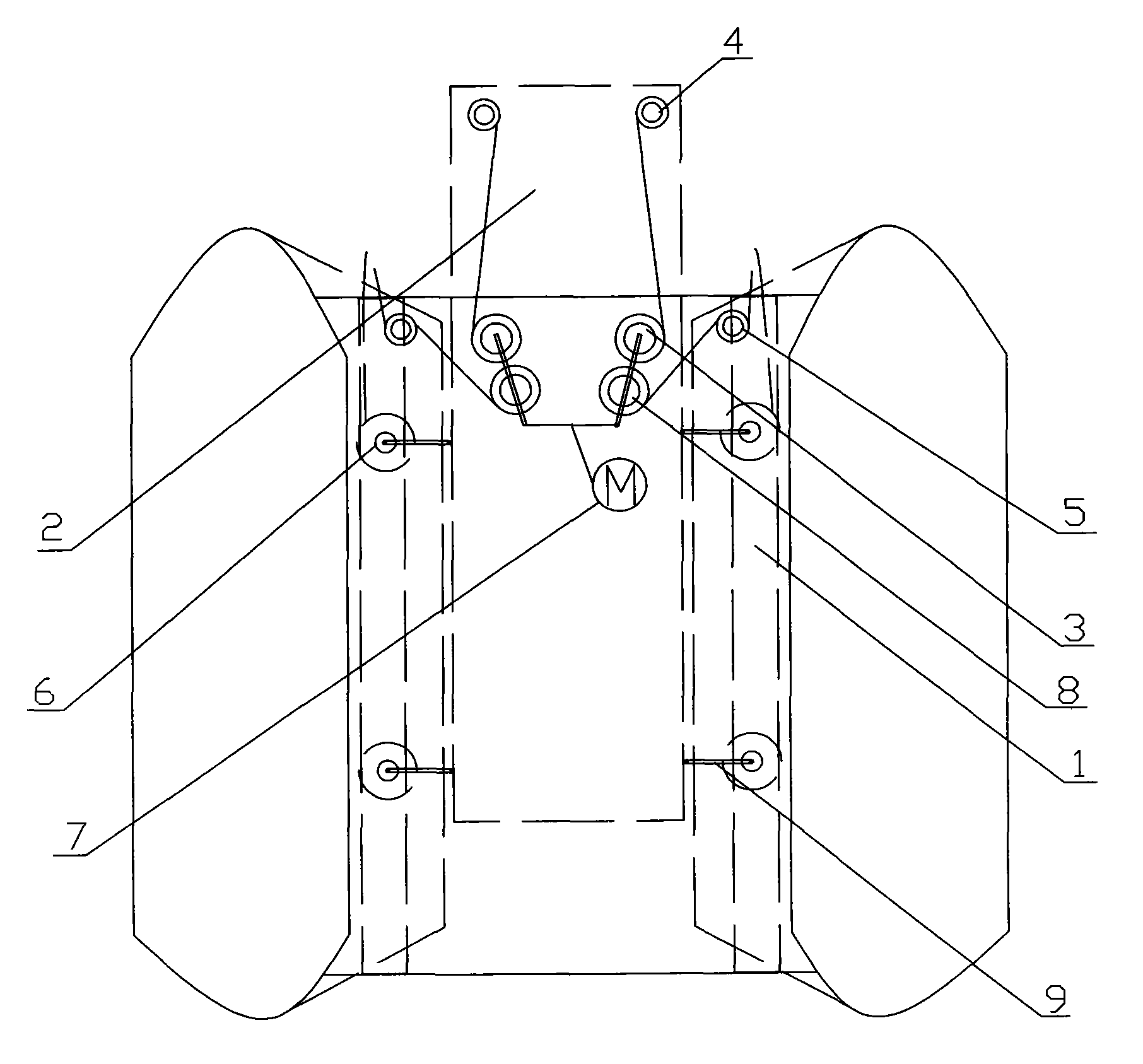 Front bridge deck of unfixed wharf for double-body pleasureboat