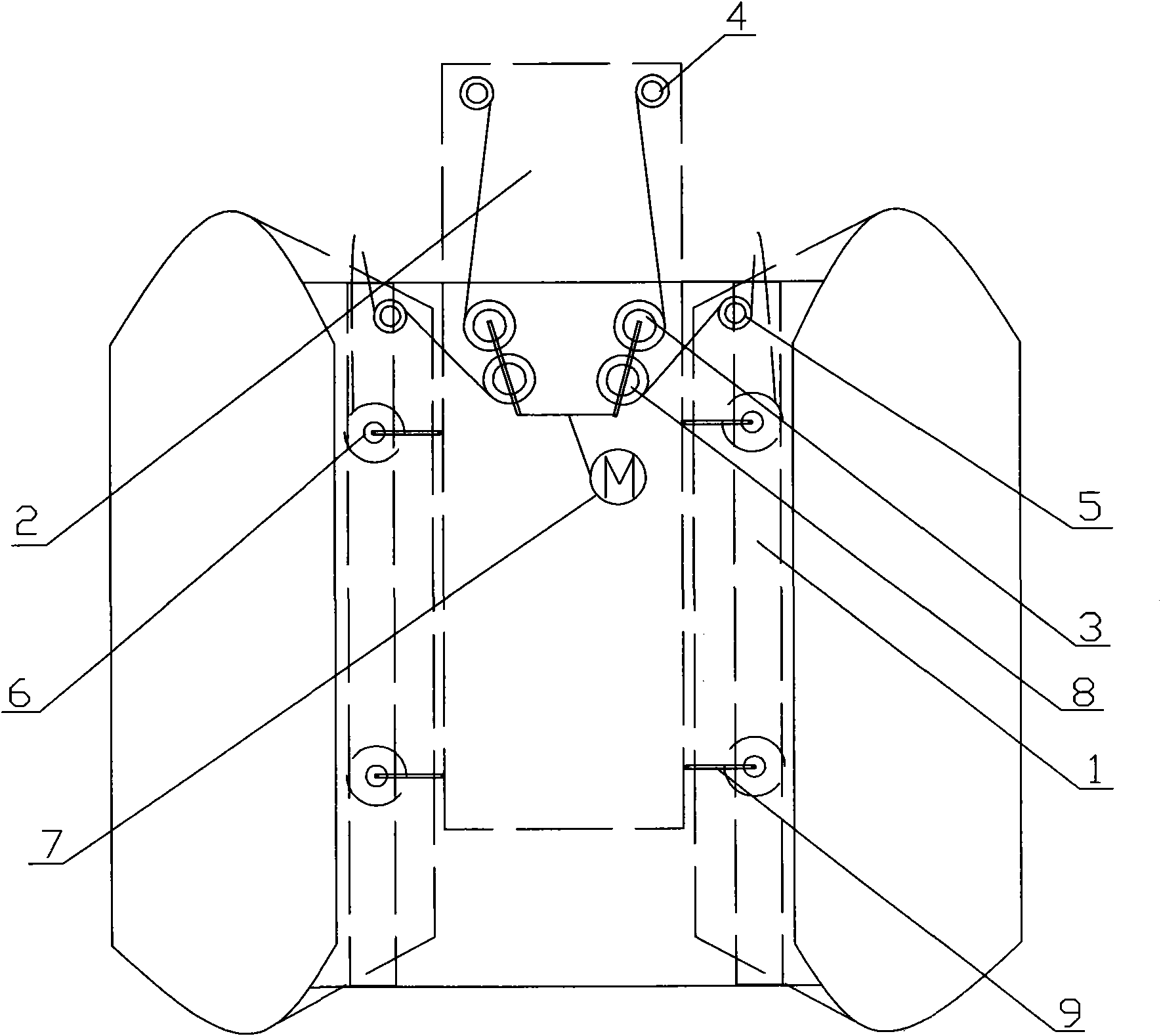 Front bridge deck of unfixed wharf for double-body pleasureboat