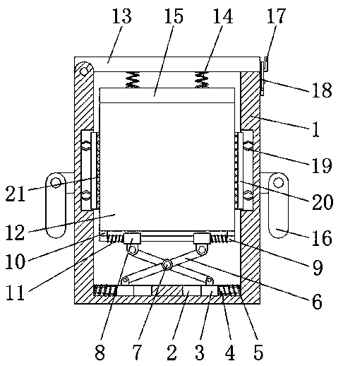 A lithium battery shock absorb box