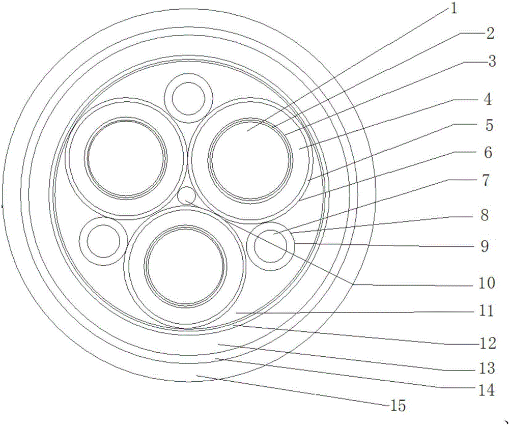 Wear-resistant, drag-resistant and low-temperature resistant flexible cable and fabrication method thereof