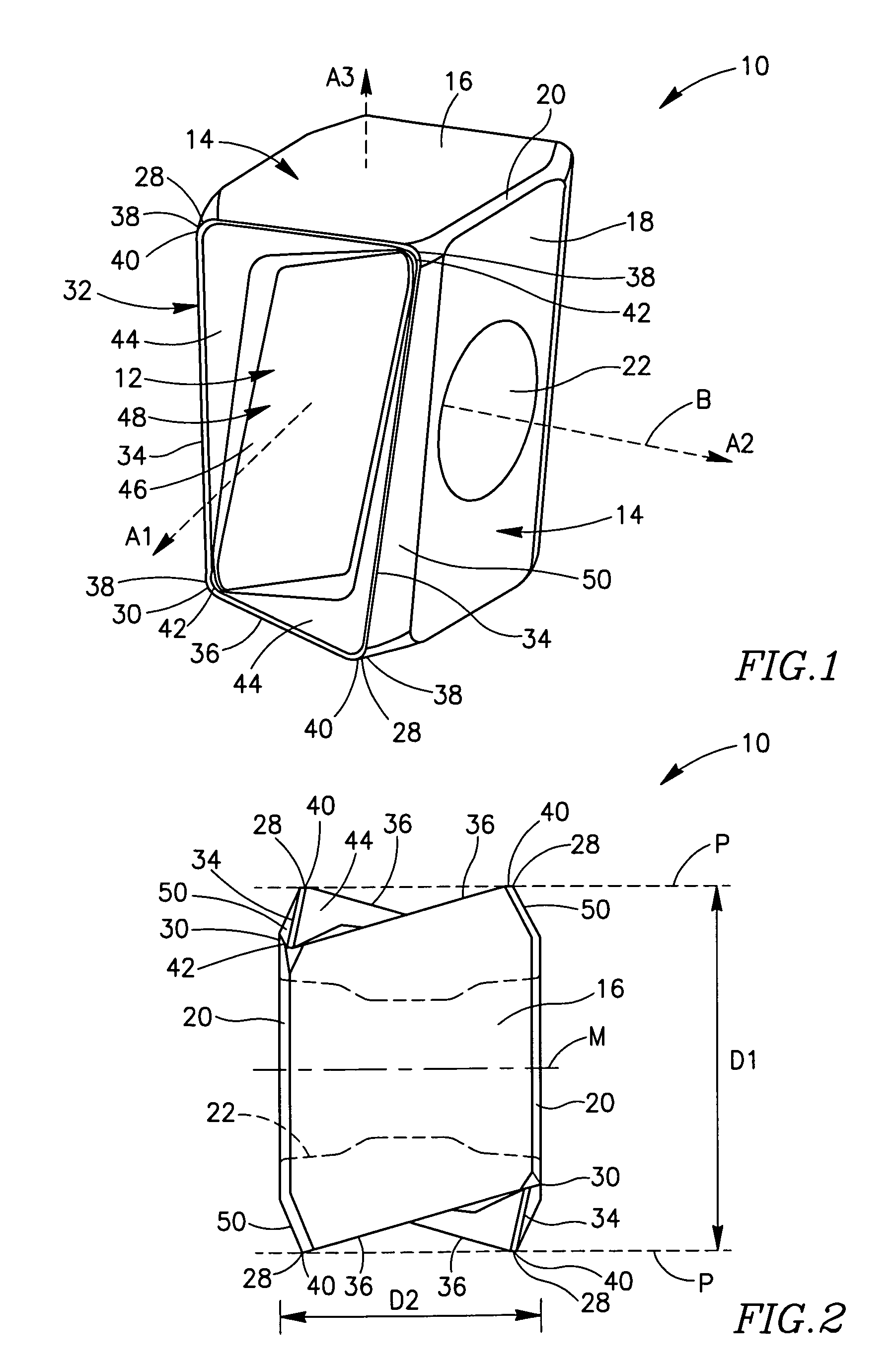 Double-sided cutting insert and milling cutter