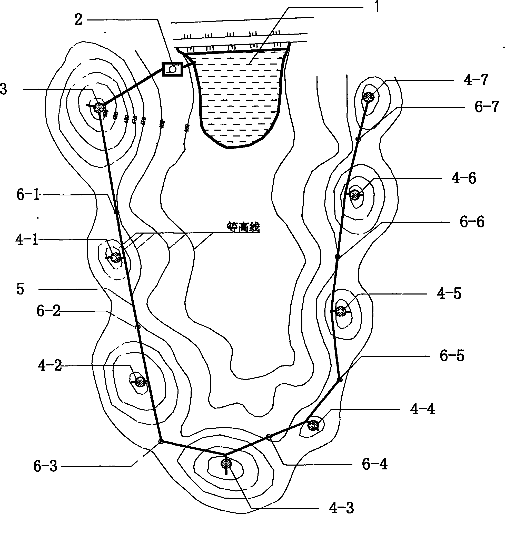 Rainwater collection and water-saving irrigation system and method used for upland sloping field