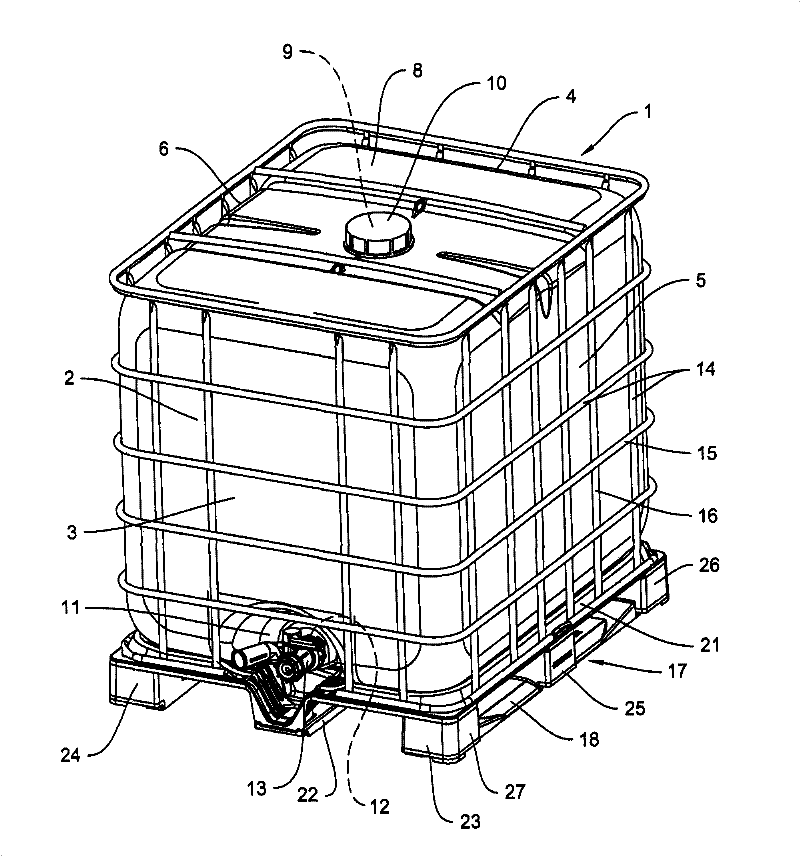 Transport and storage container for liquids