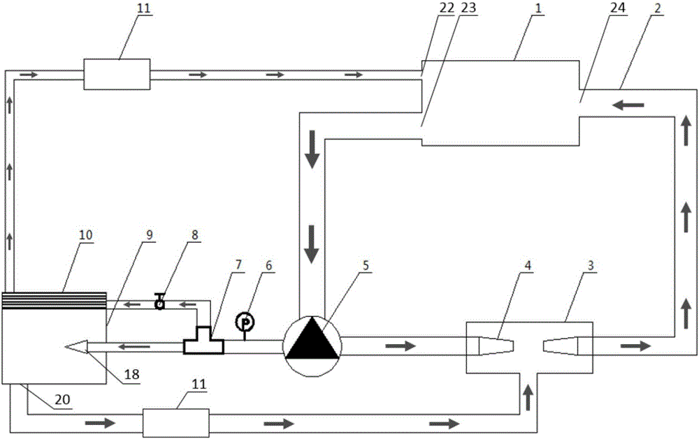 Cooling liquid circulation system of high-load CPU mist spraying phase-change refrigerating device and control method of cooling liquid circulation system