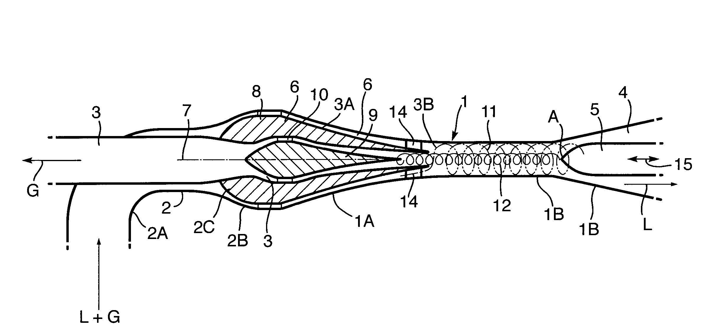 Cyclonic liquid degassing separator and method for degassing a fluid mixture