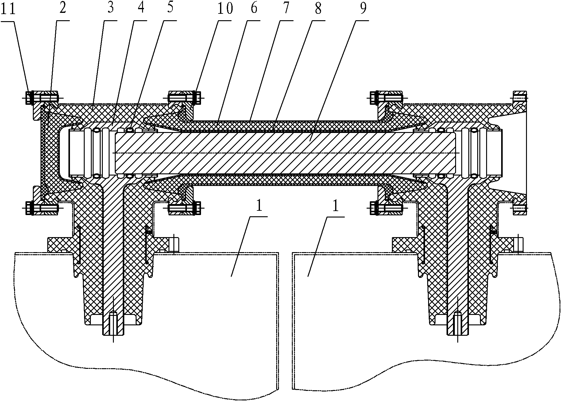 Solid insulating bus connector