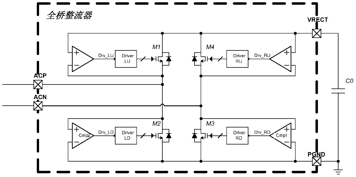 A full-bridge rectifier and an adaptive adjustment device