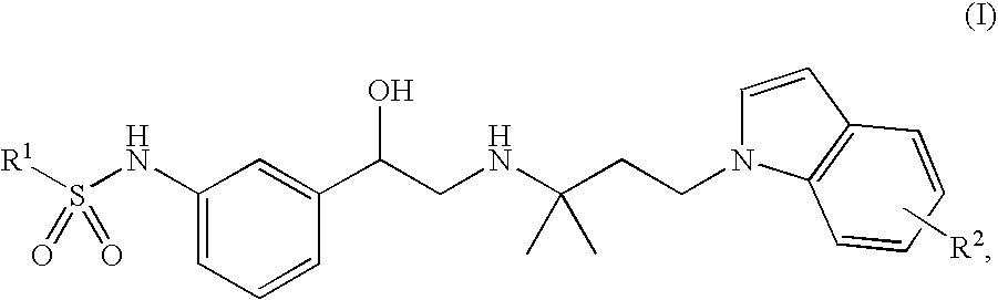 Indol-containing beta-agonists, methods for the preparation thereof and their use as pharmaceutical compositions