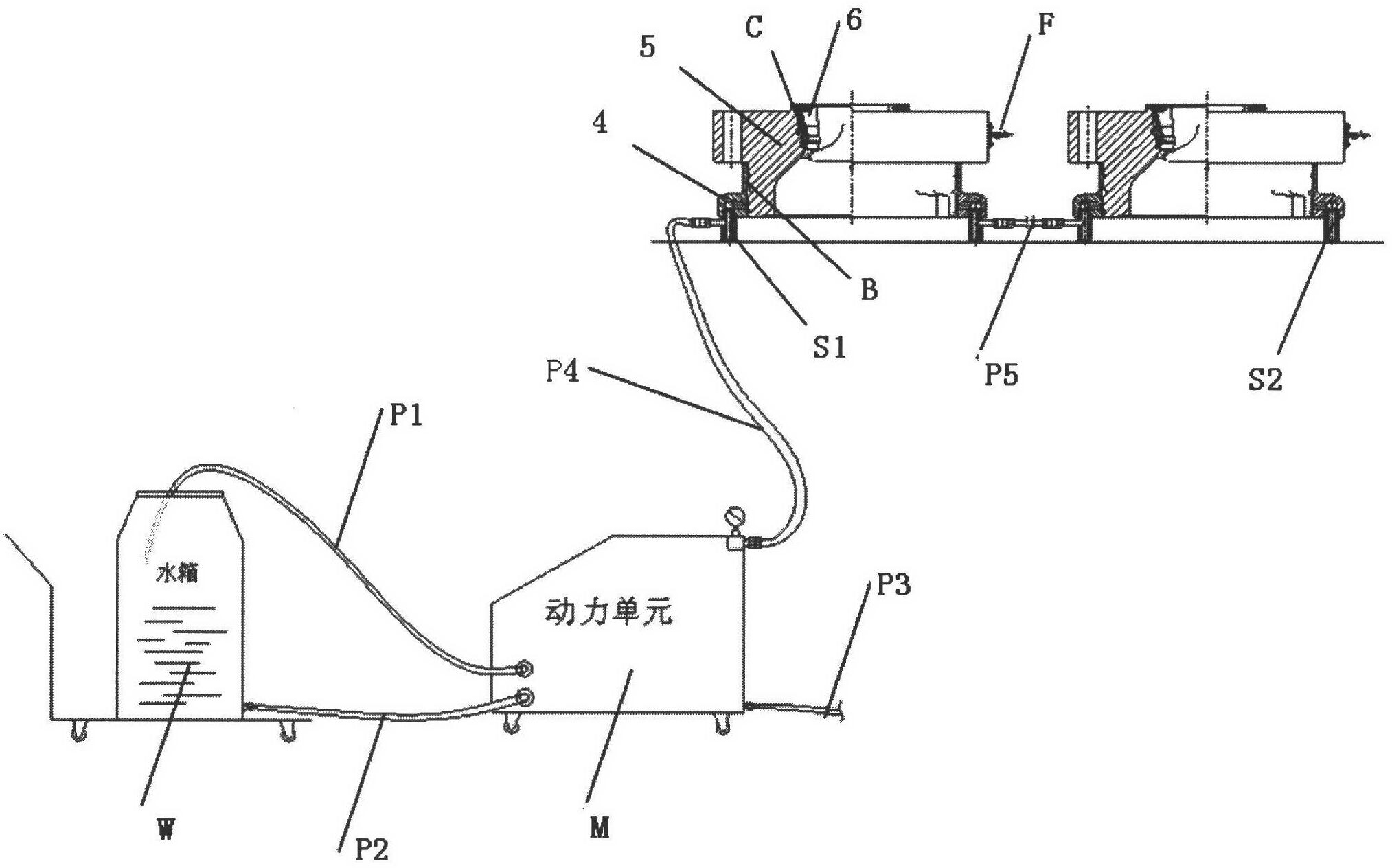 Water jacket of cylinder block of diesel engine as well as watertightness detection device and method of water jacket of cylinder block