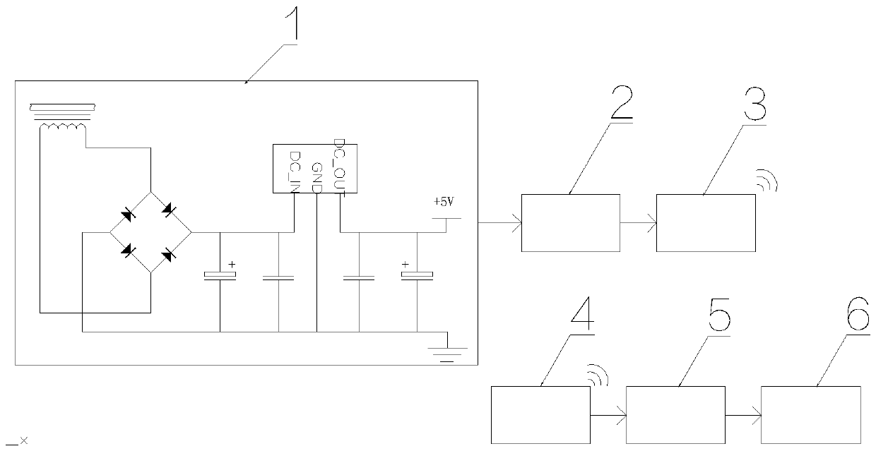 Transformer low-voltage conductive rod temperature-measuring device based on induction power-taking technology