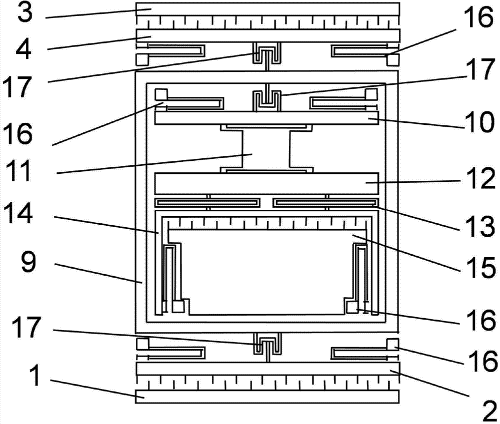 Monolithic integrated full-decoupling triaxial silicon microgyroscope