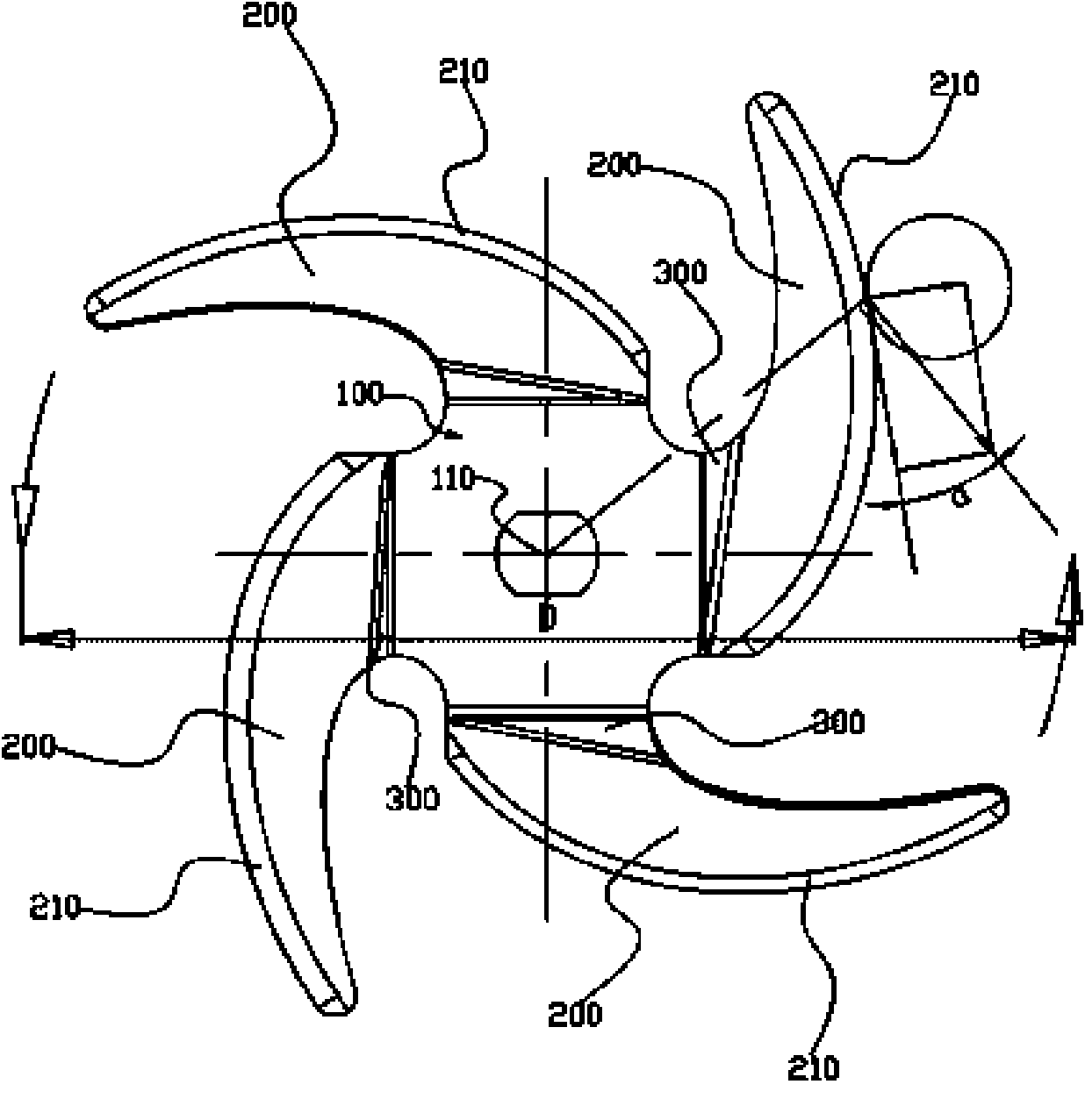 Rotating knife of food cooking machine