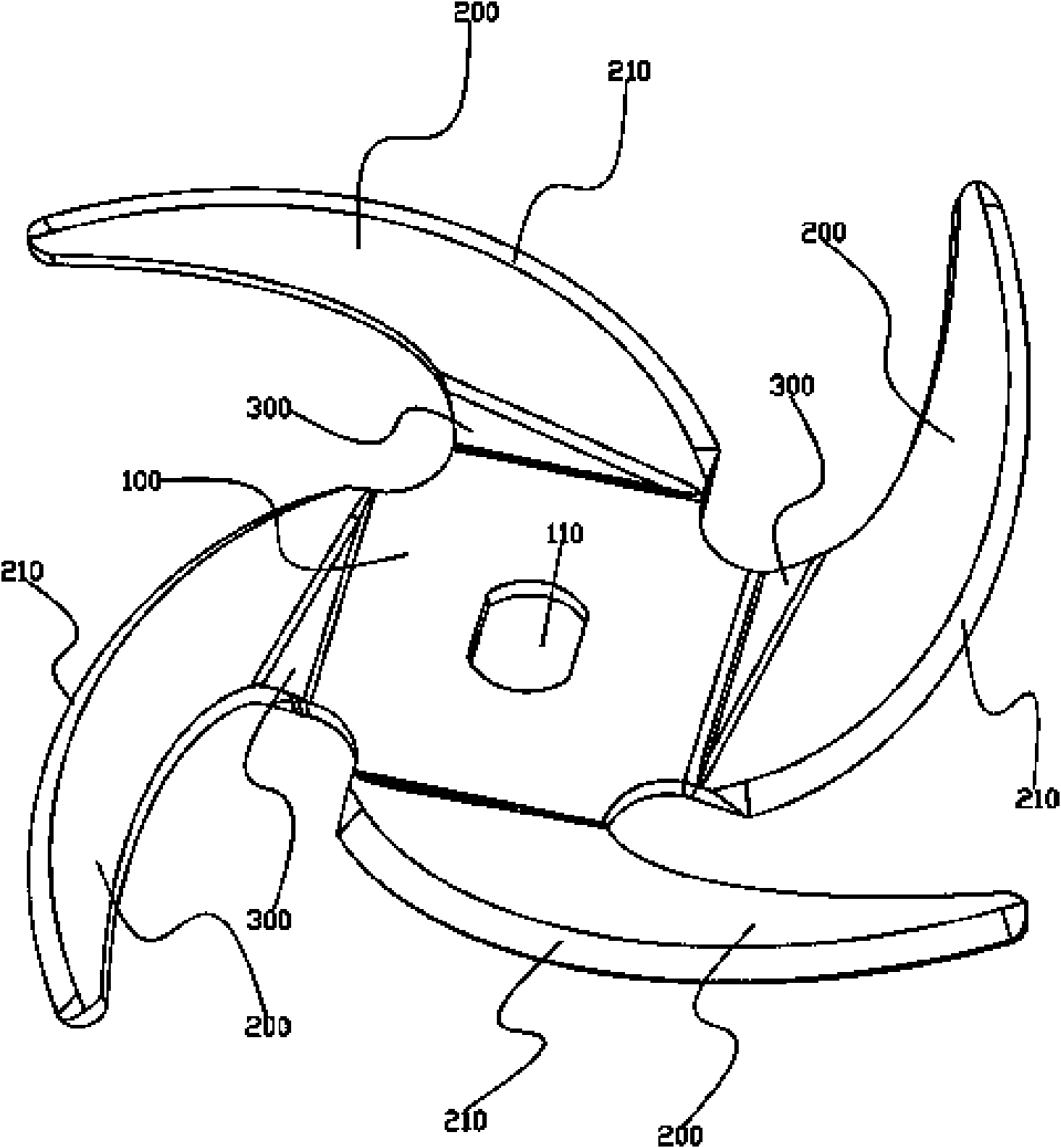 Rotating knife of food cooking machine