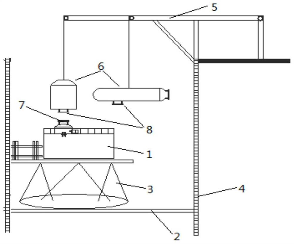 Hanging type test platform