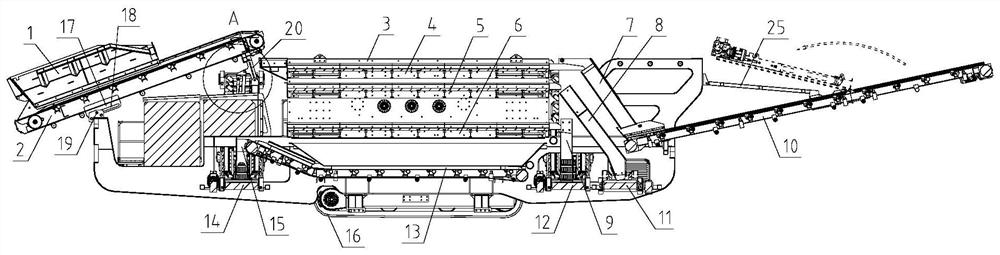 Crawler belt moving screening station