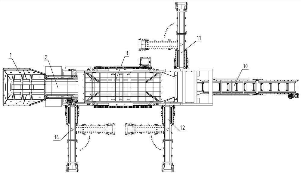 Crawler belt moving screening station