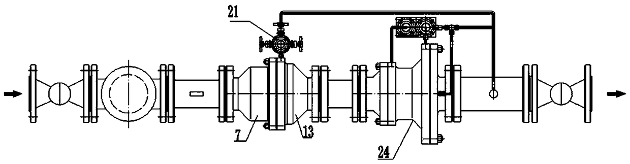 Axial-flow type safety block valve and overpressure cut-off control system thereof