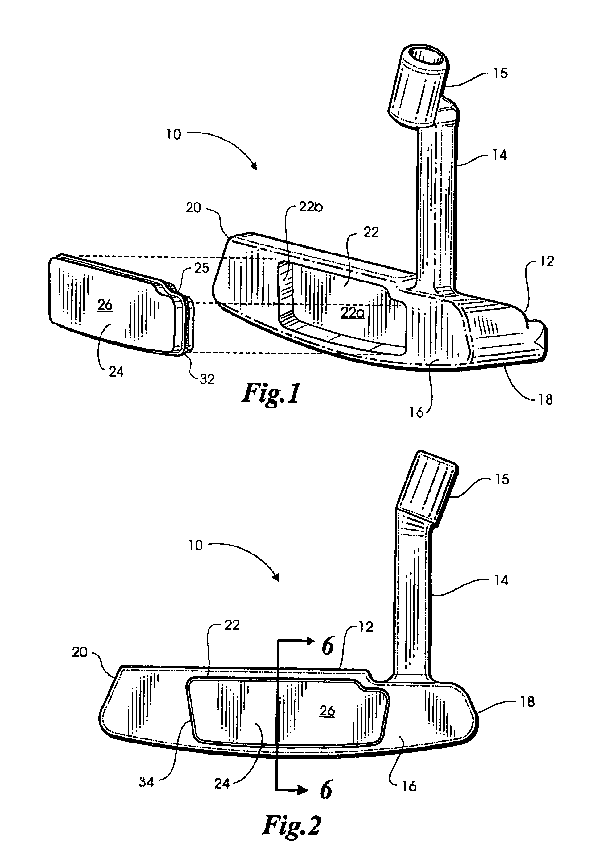 Golf club head having a face insert with a visual outline