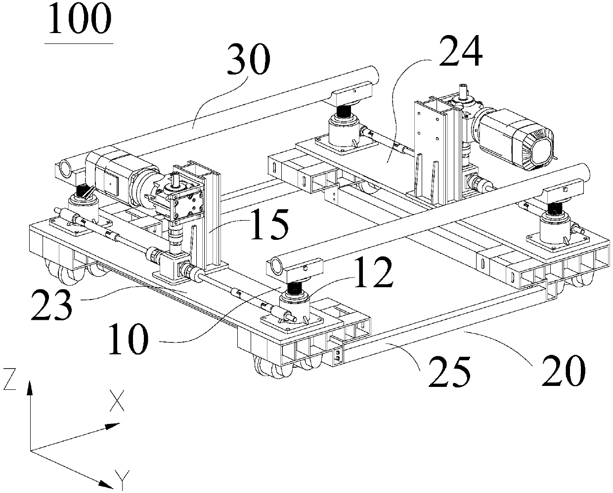 Trolley moving device and trolley transferring system with same