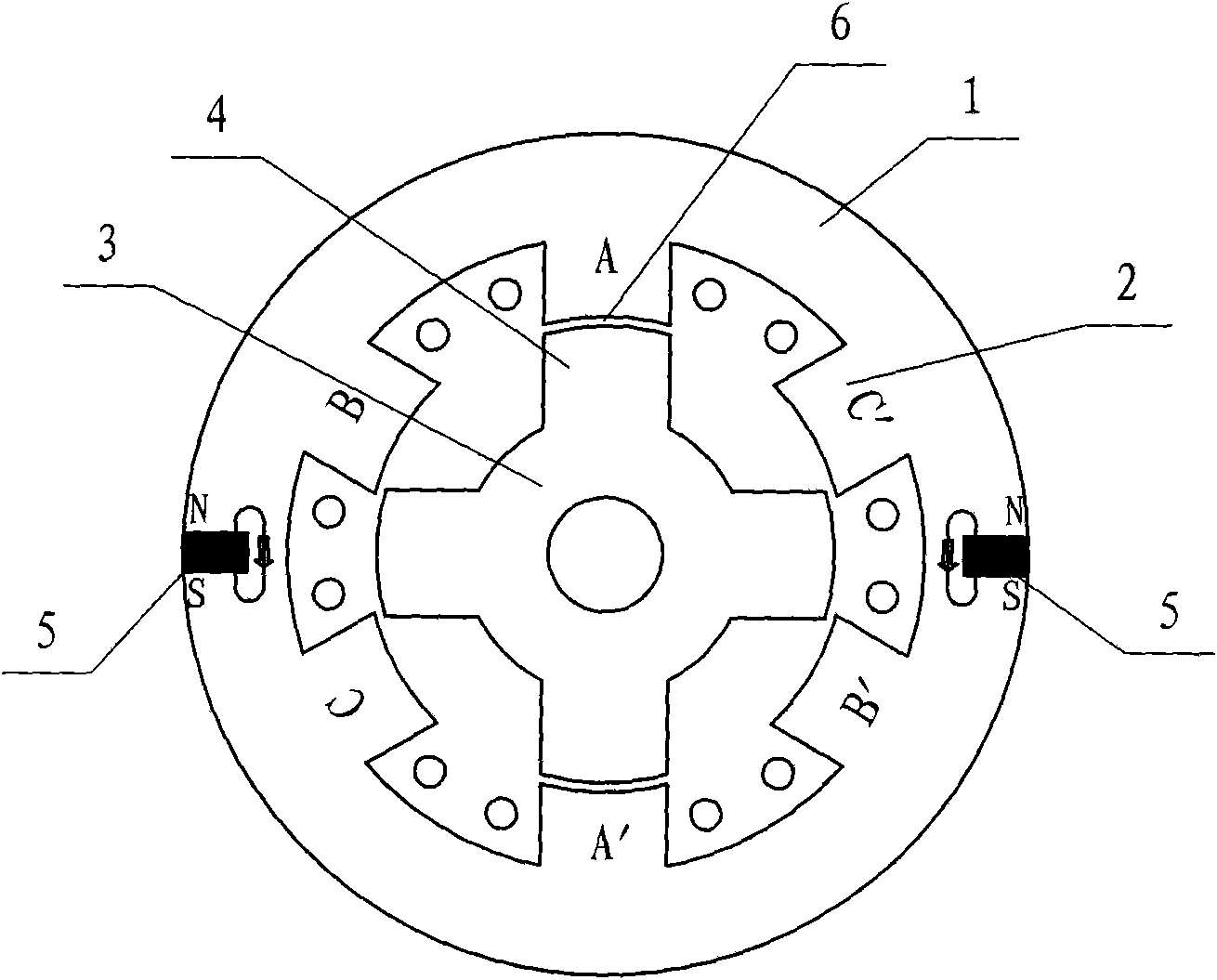 Switched reluctance motor with torque pulsation inhibited by permanent magnetic flux