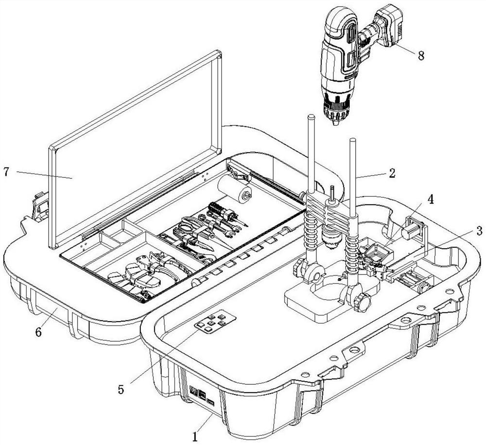 Auxiliary drilling device for hardware