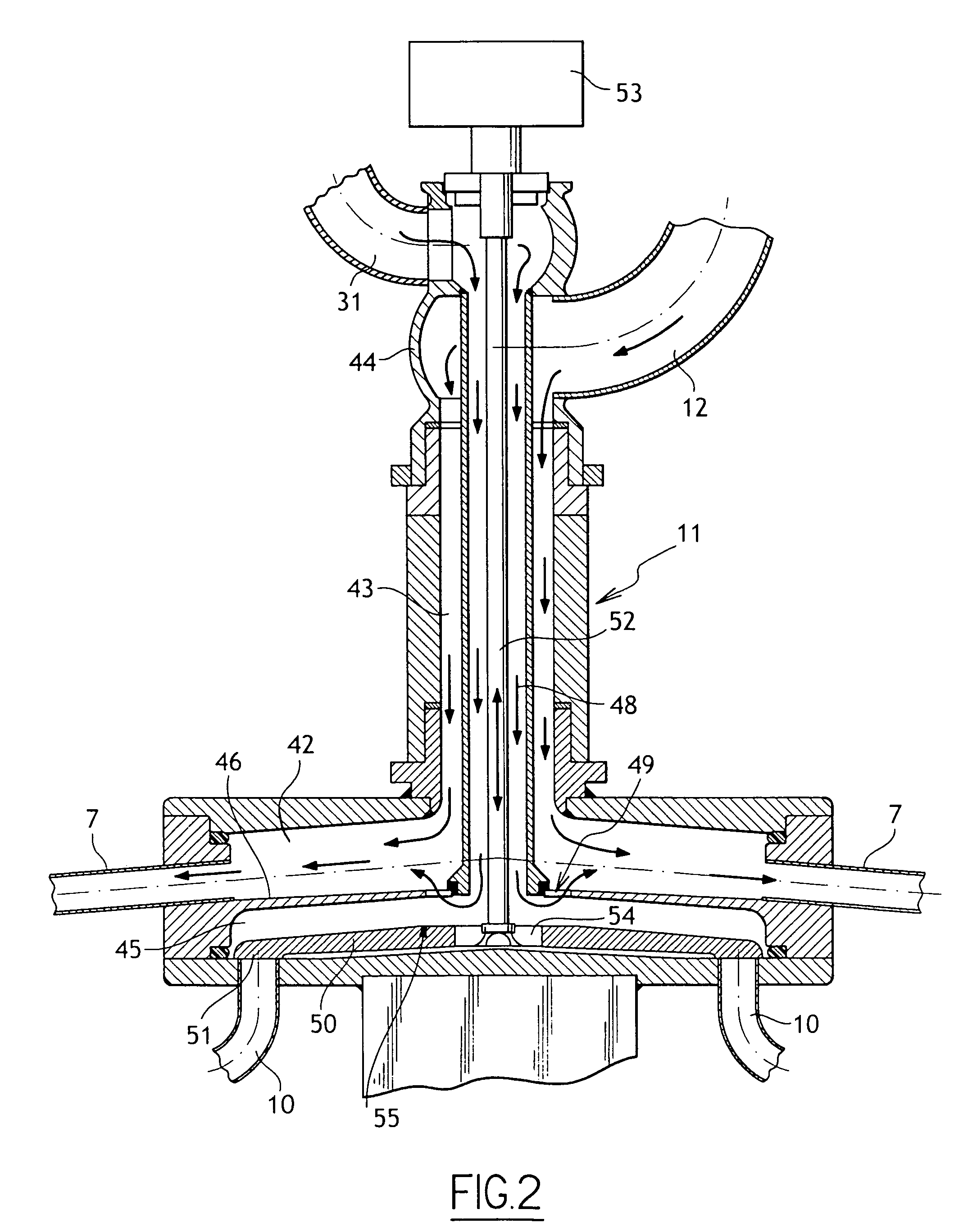 Installation for packaging a liquid product in receptacles