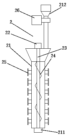 A microalgae powder conveying and sterilizing device