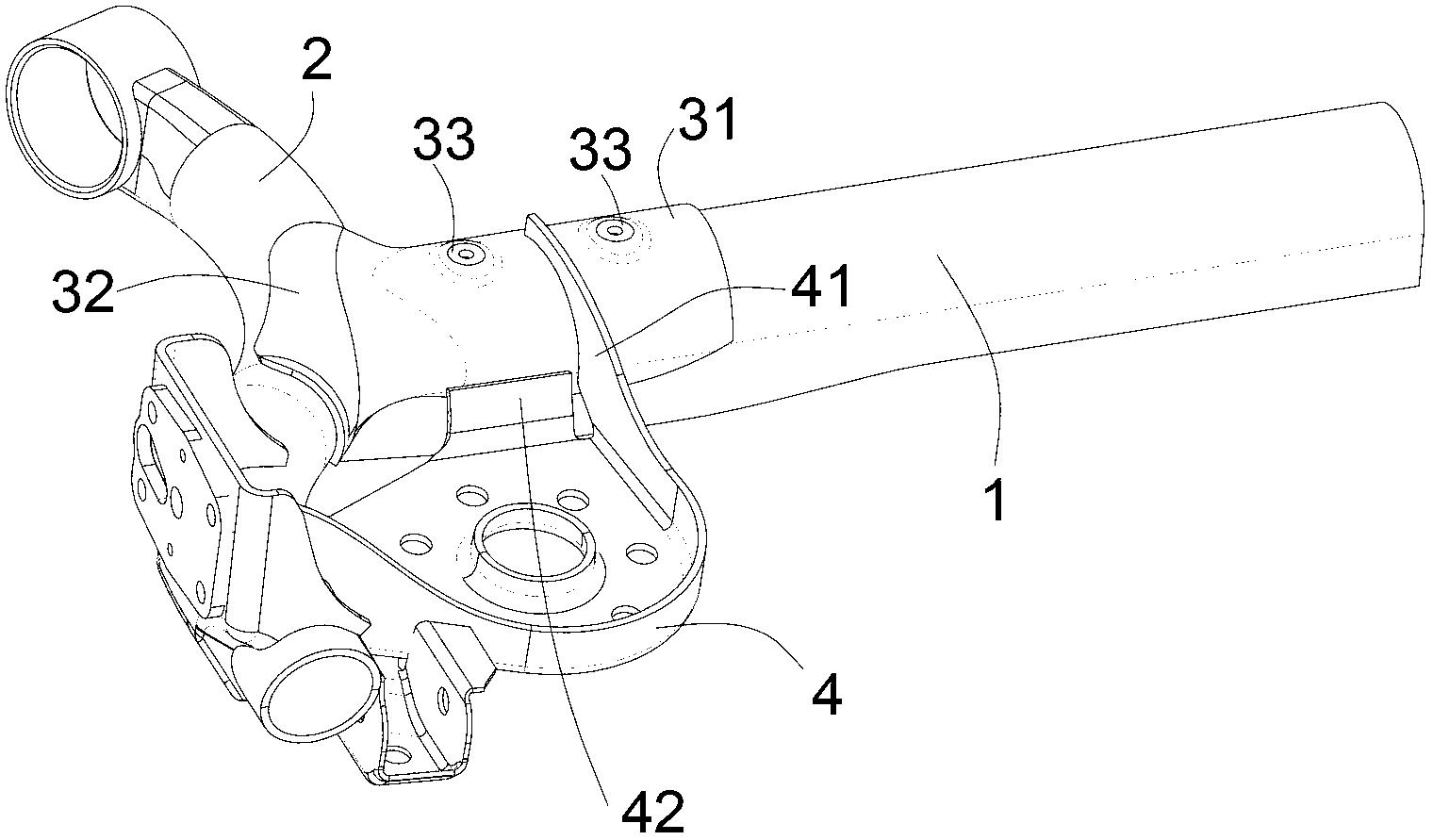 Semi-independent suspension frame for rear torsion beam of automobile