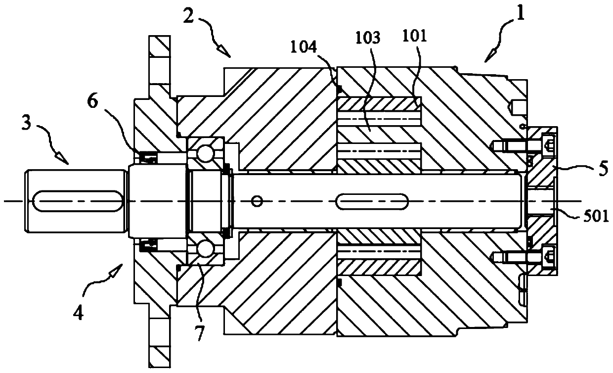 Internal engagement hydraulic motor capable of achieving four-quadrant operation