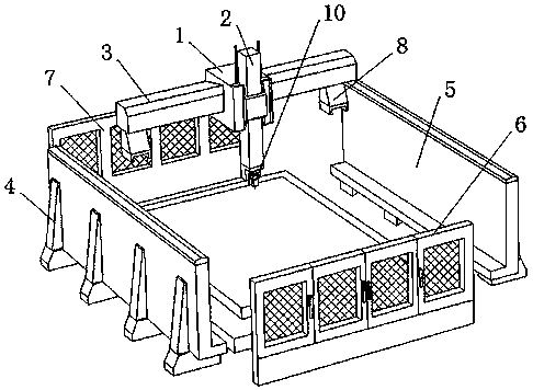 An assembled five-axis foam engraving machine