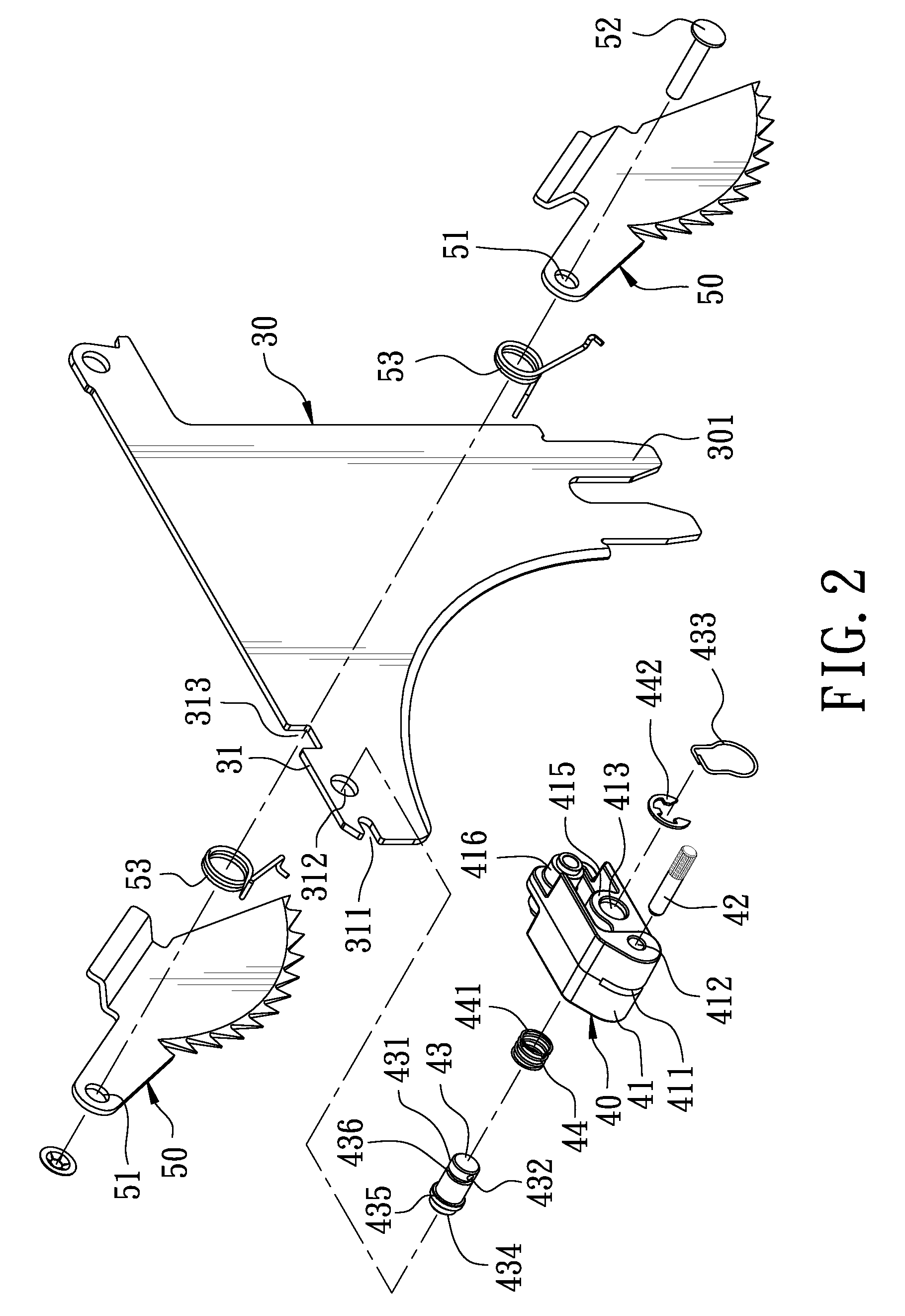 Quickly assembled and disassembled non-return plate for a table sawing machine