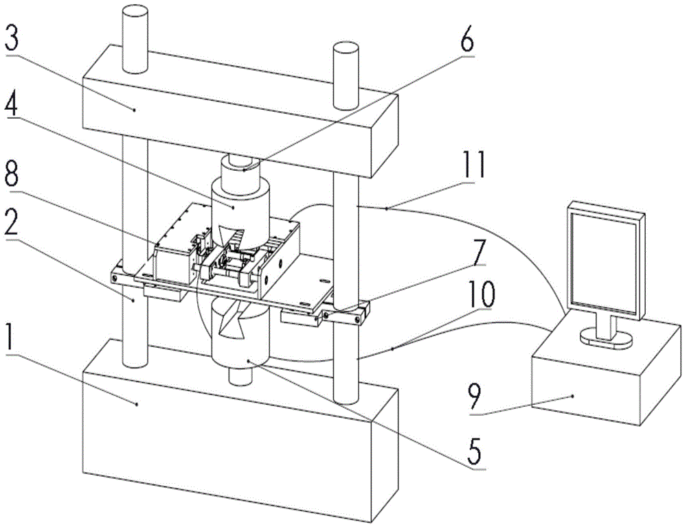 Fretting fatigue testing method allowing contact load to be adjusted in real time and testing machine adopting fretting fatigue testing method