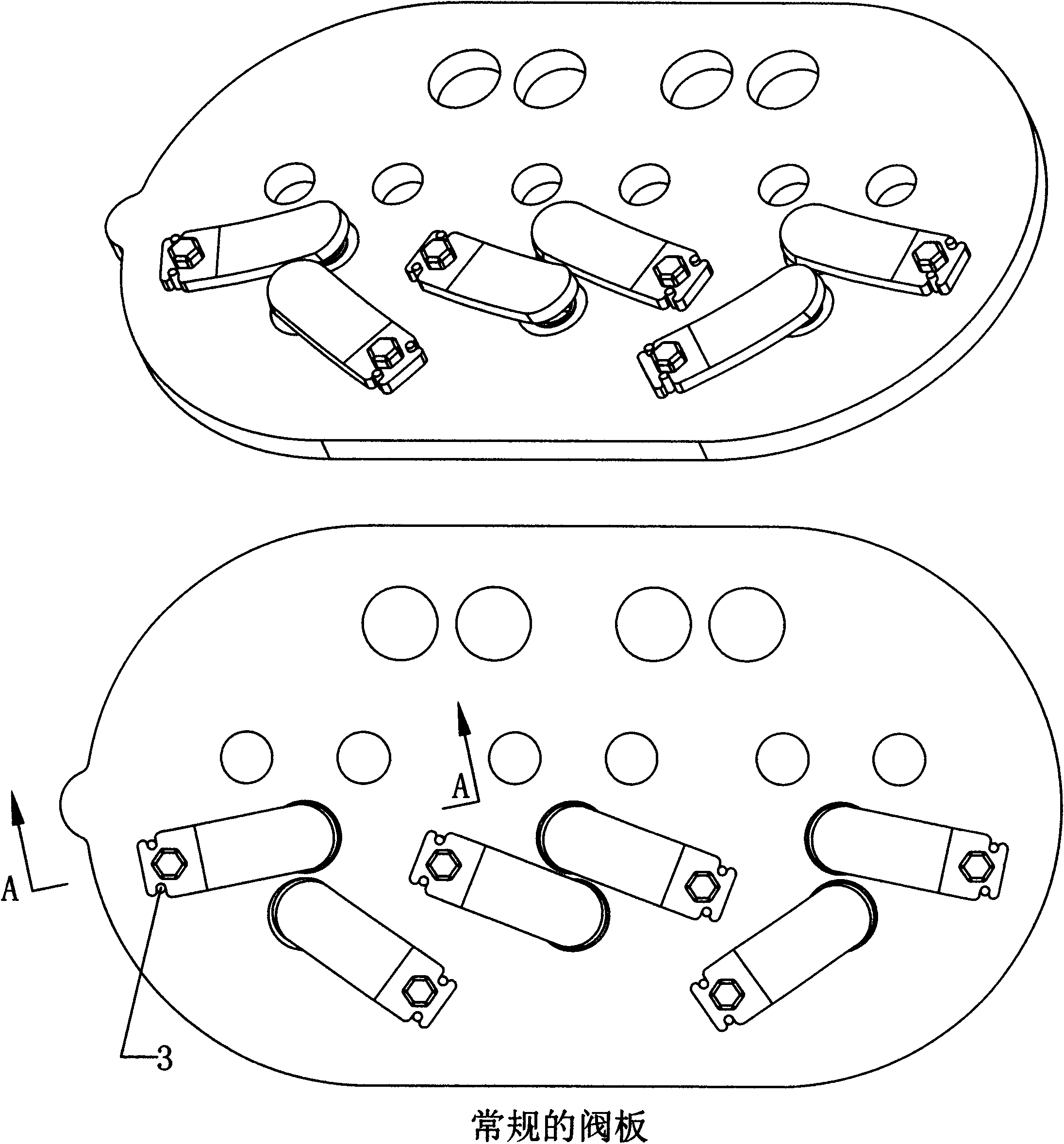 Valve plate structure improving efficiency of piston compressor