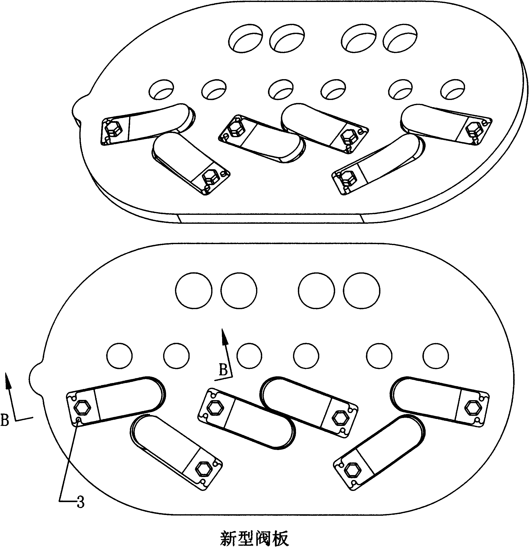 Valve plate structure improving efficiency of piston compressor