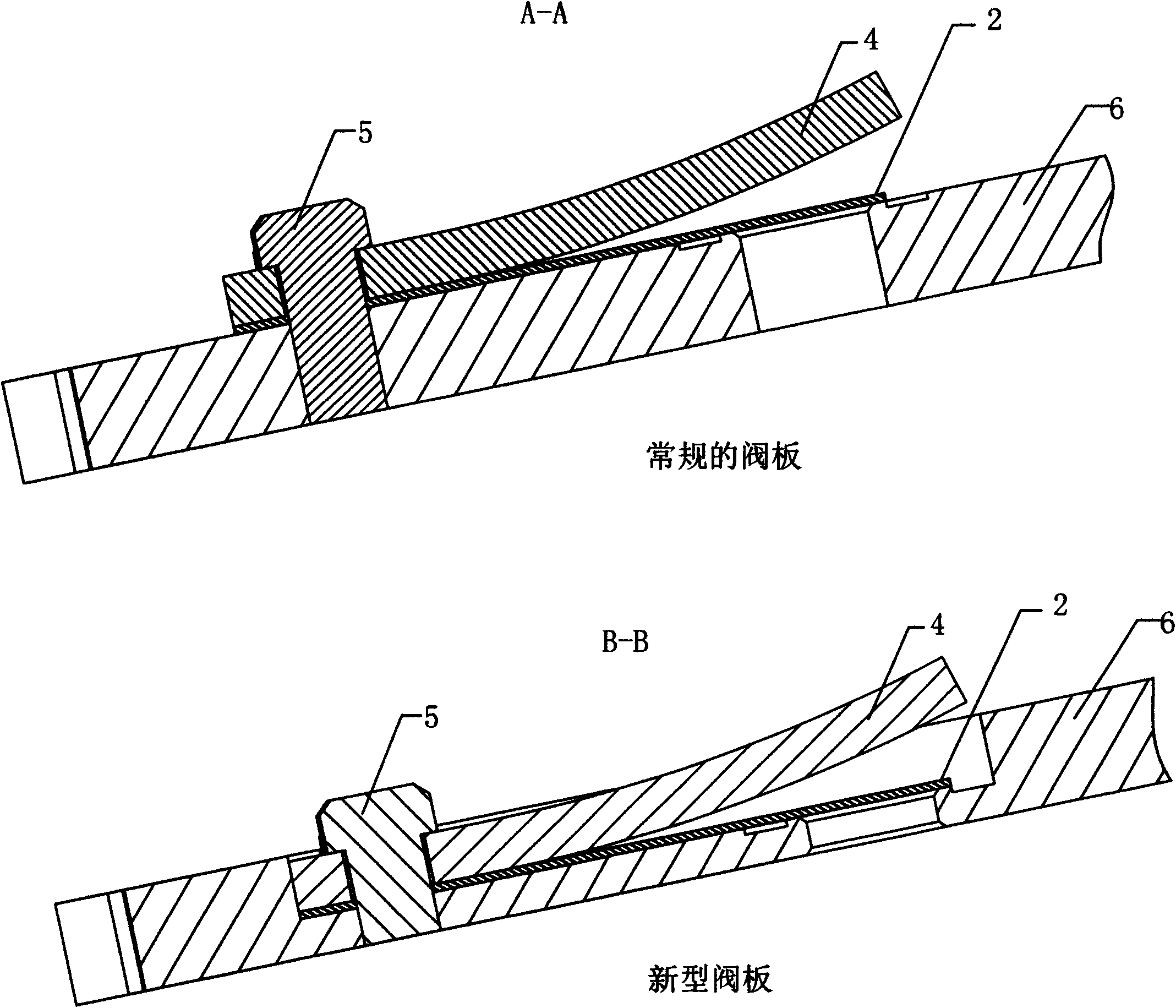 Valve plate structure improving efficiency of piston compressor