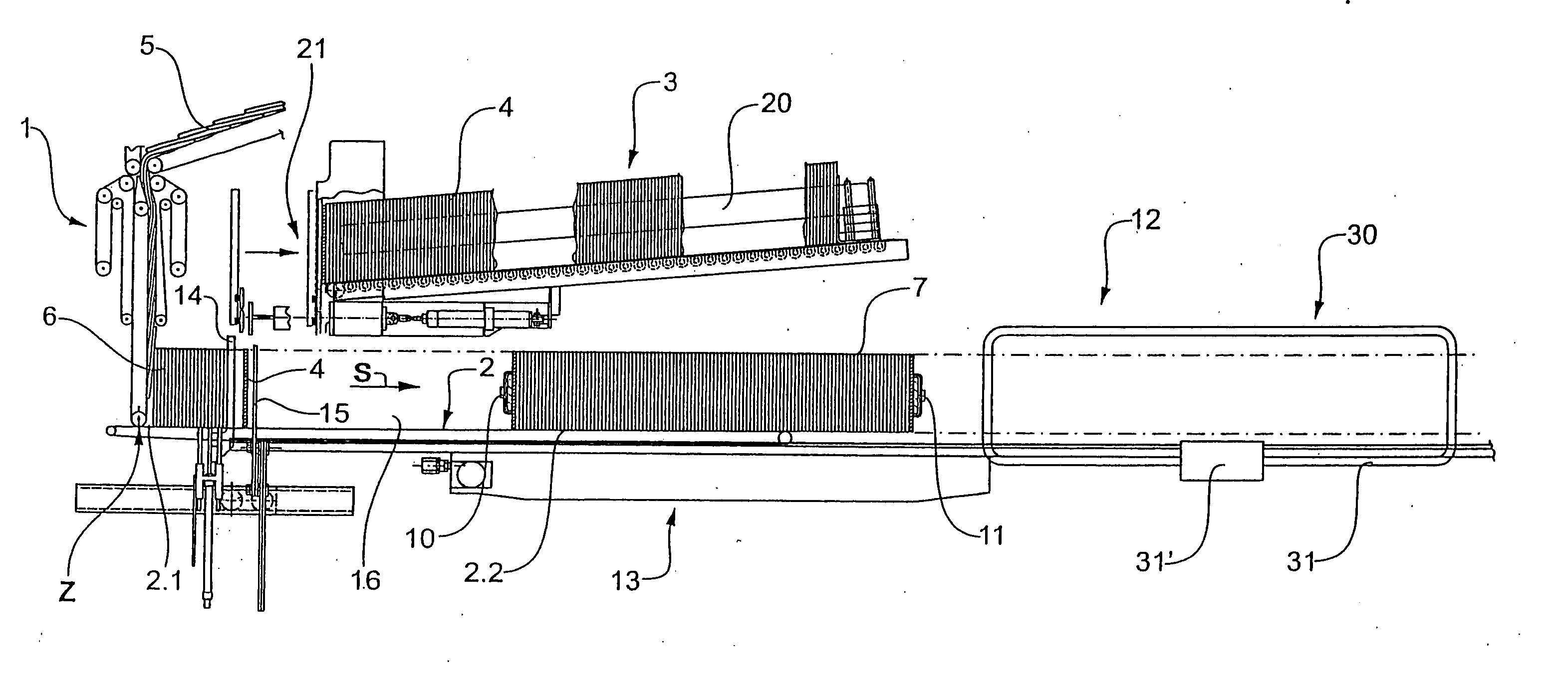 Method and device for forming horizontal stacks of printed products and securing said stacks with straps