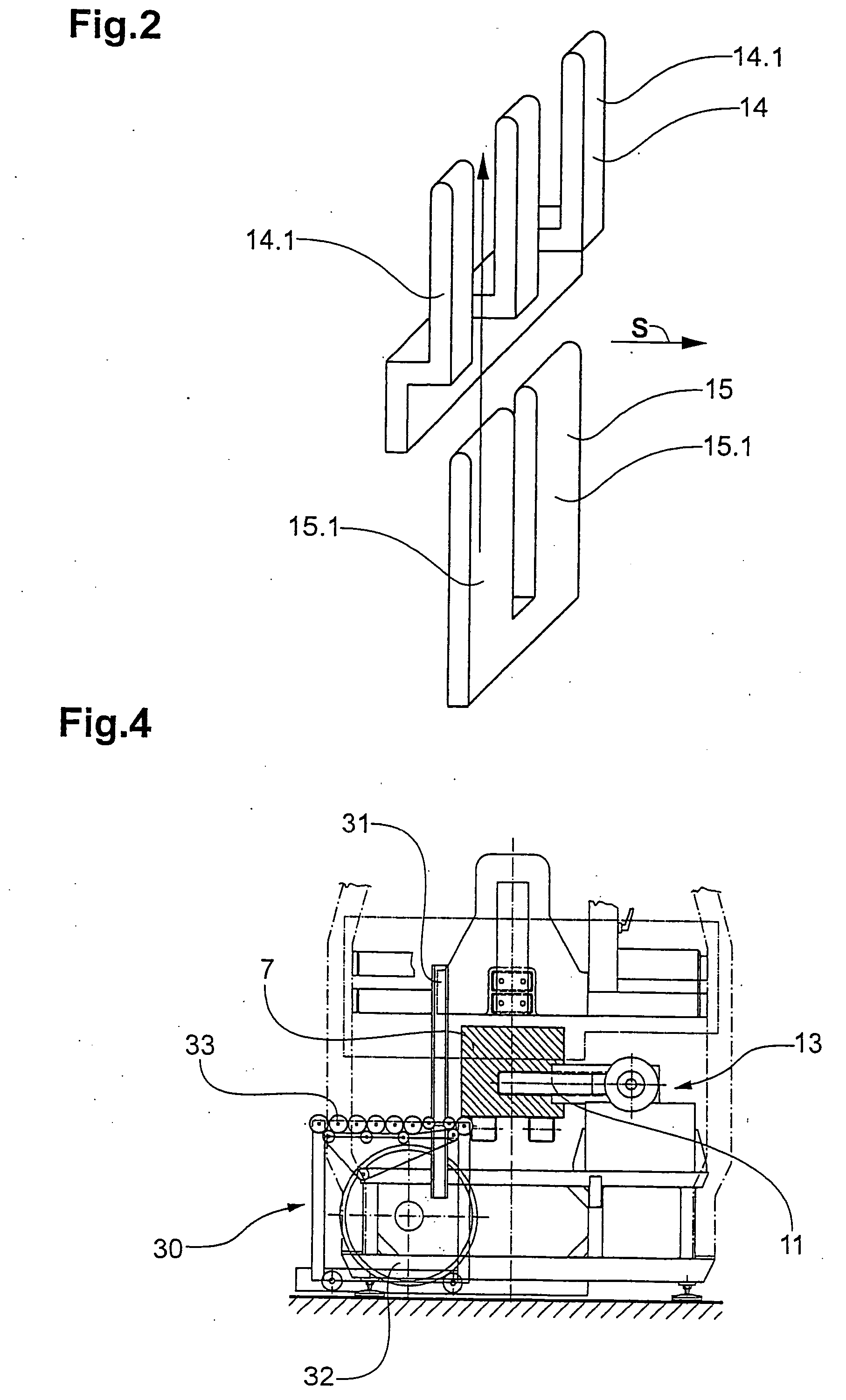 Method and device for forming horizontal stacks of printed products and securing said stacks with straps