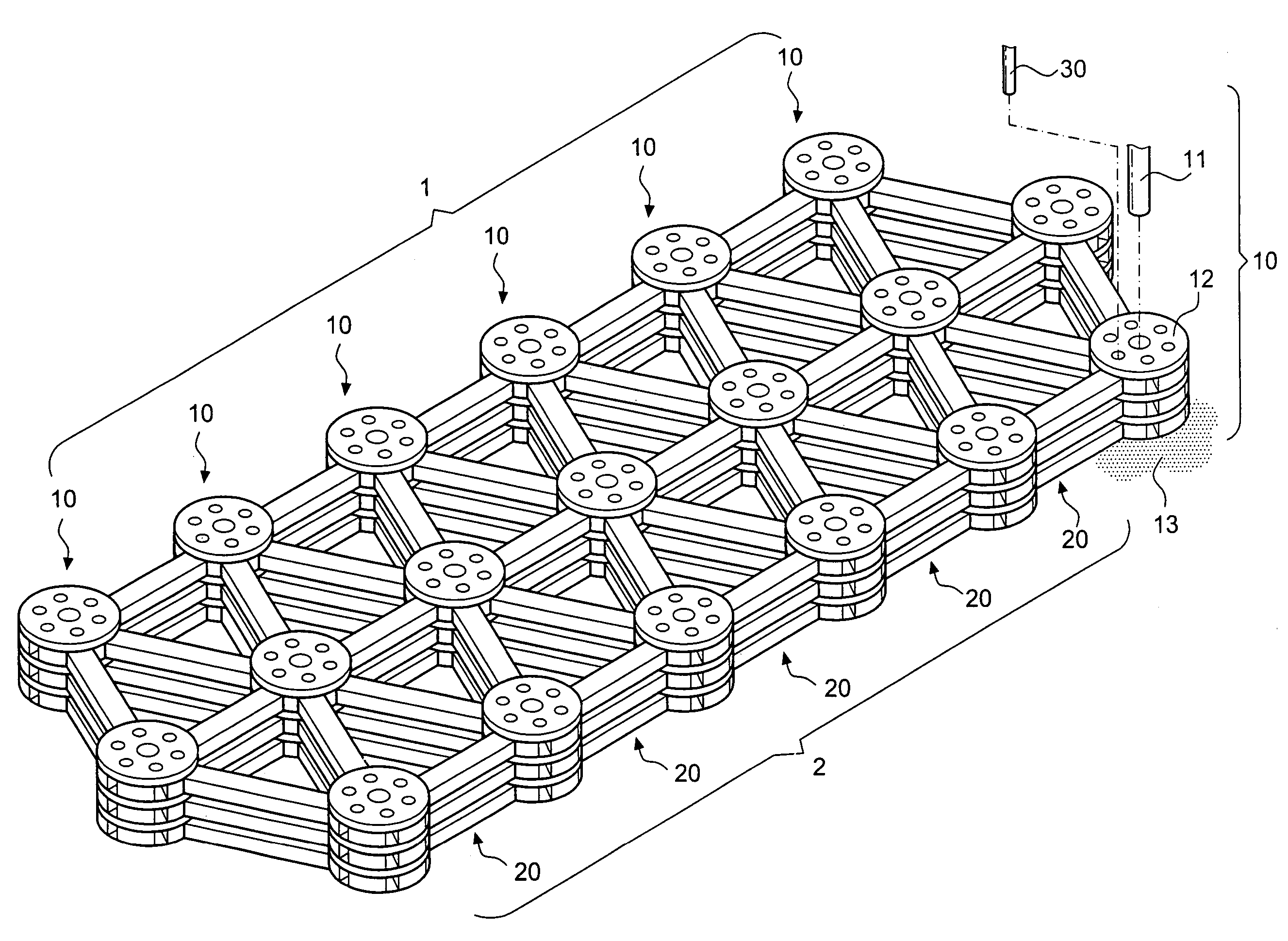 Trussed embankment dam and wall structure