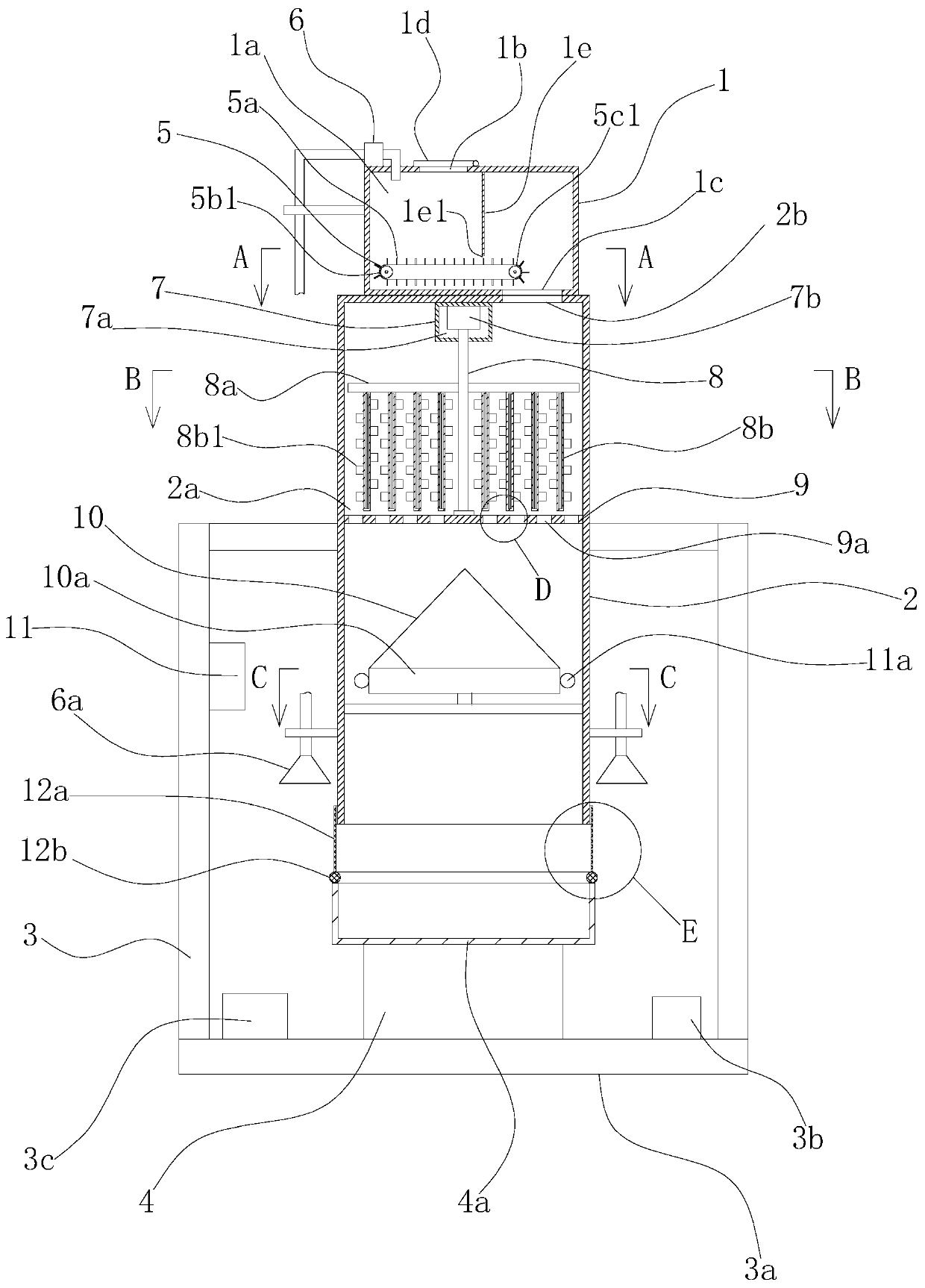 Cement storing and taking device for laboratory