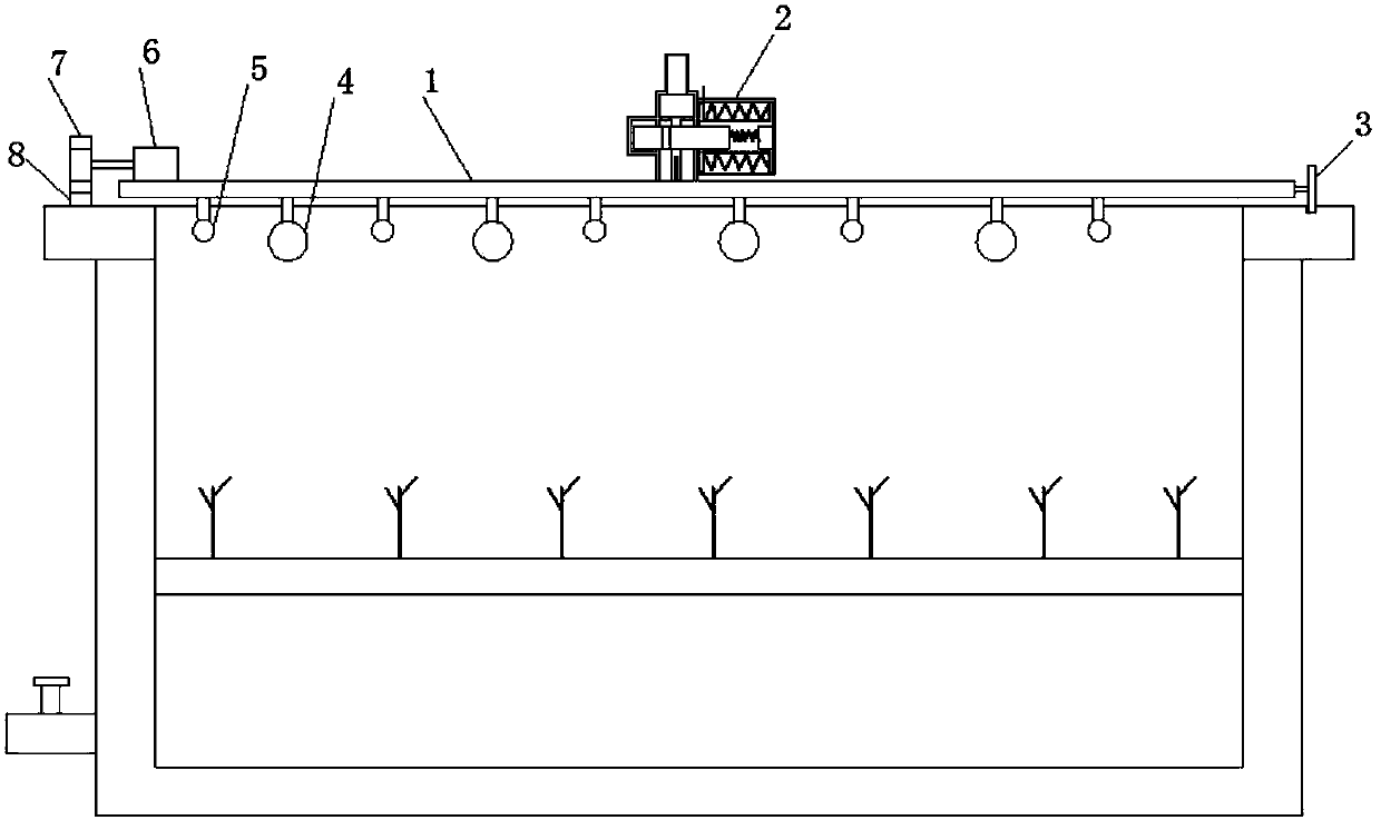 Watering device for crop new variety seedling cultivation