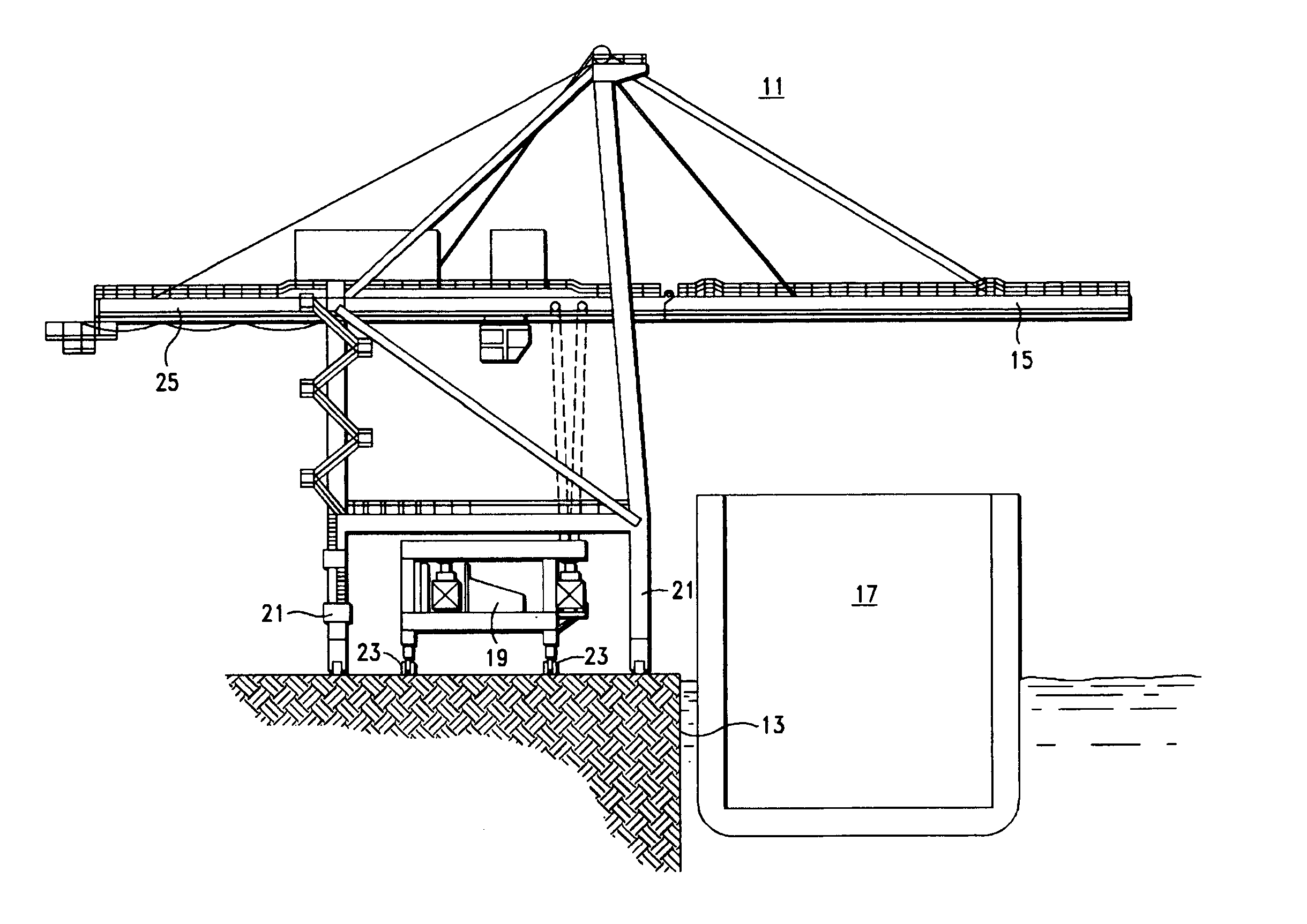 Mobile cargo container scanning crane