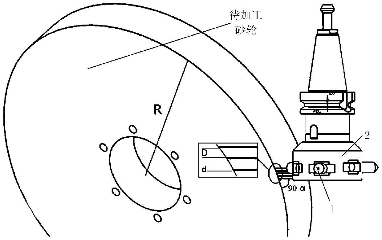 Grinding wheel slotting tool and slotting method