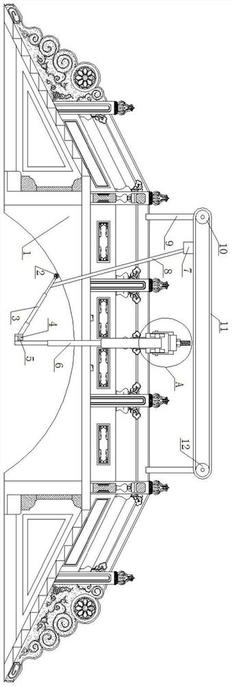 Portable garden arch bridge main arch crack detection device