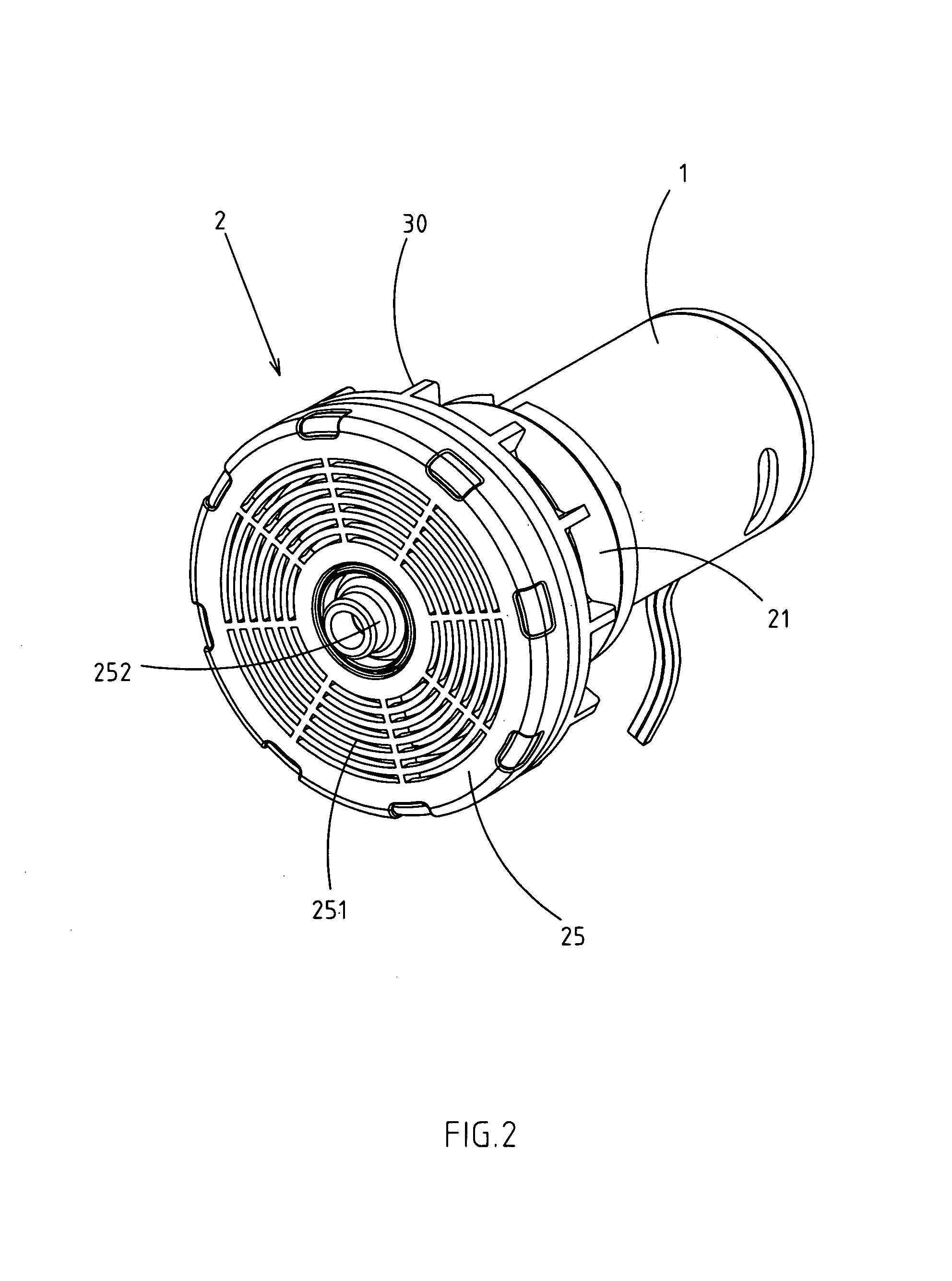 Structure of a swirl generator for liquid