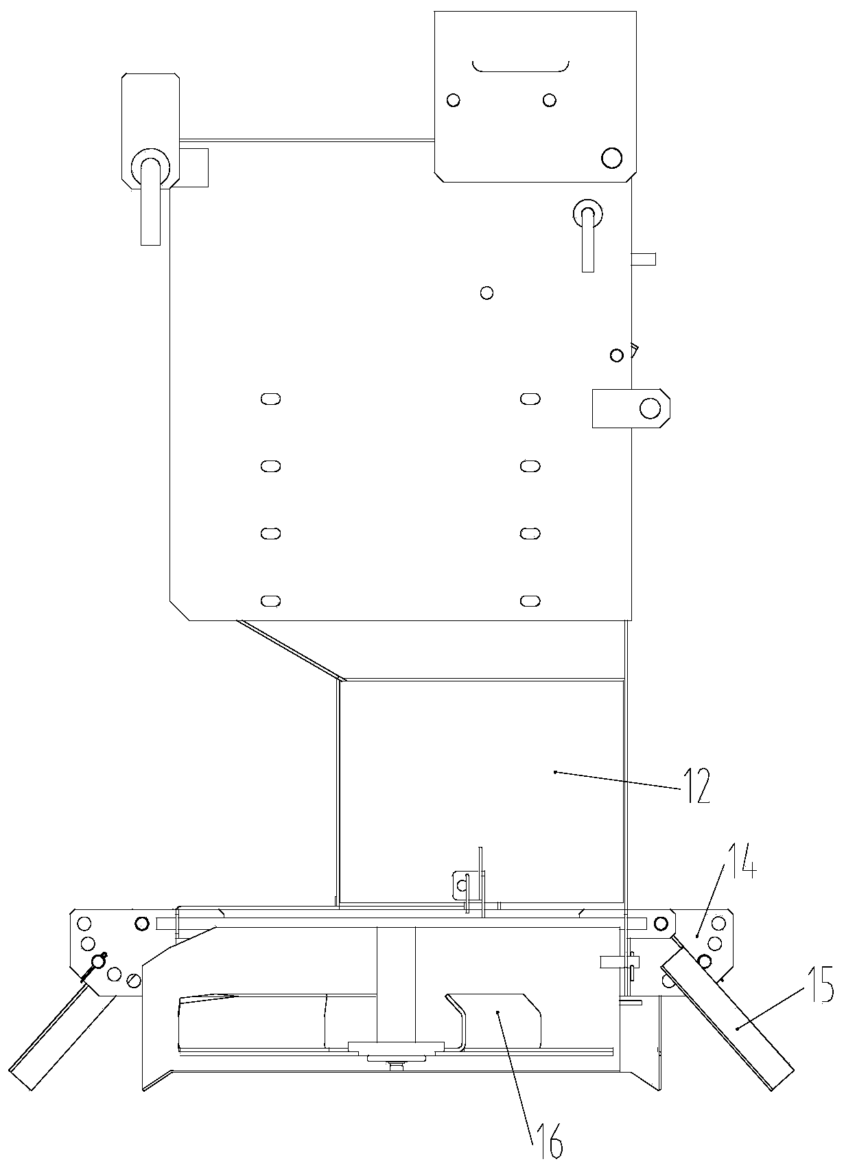 Snow-melting agent spreading device and snow-melting agent spreading vehicle with same