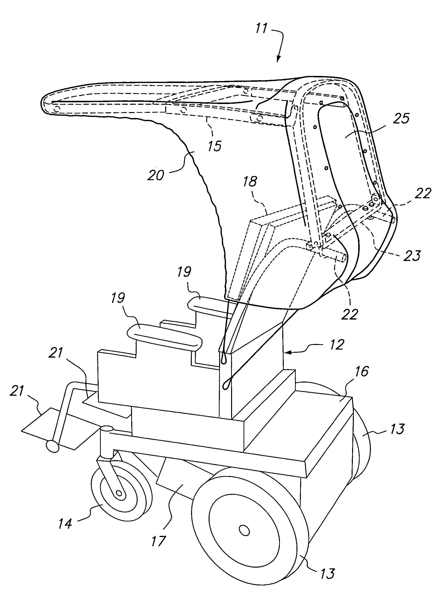 Foldable cover for the overhead protection of an occupant of a wheelchair or other wheeled vehicle